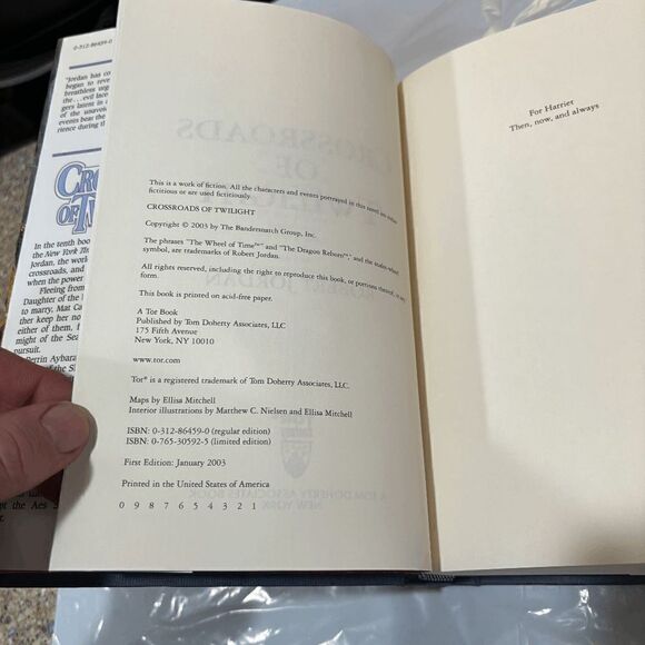 Crossroads of Twilight Robert Jordan Book 10 Wheel of Time 1st Edition 1st Print - Picture 6 of 12
